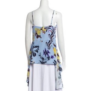 Tibi Blue Silk Floral Cami